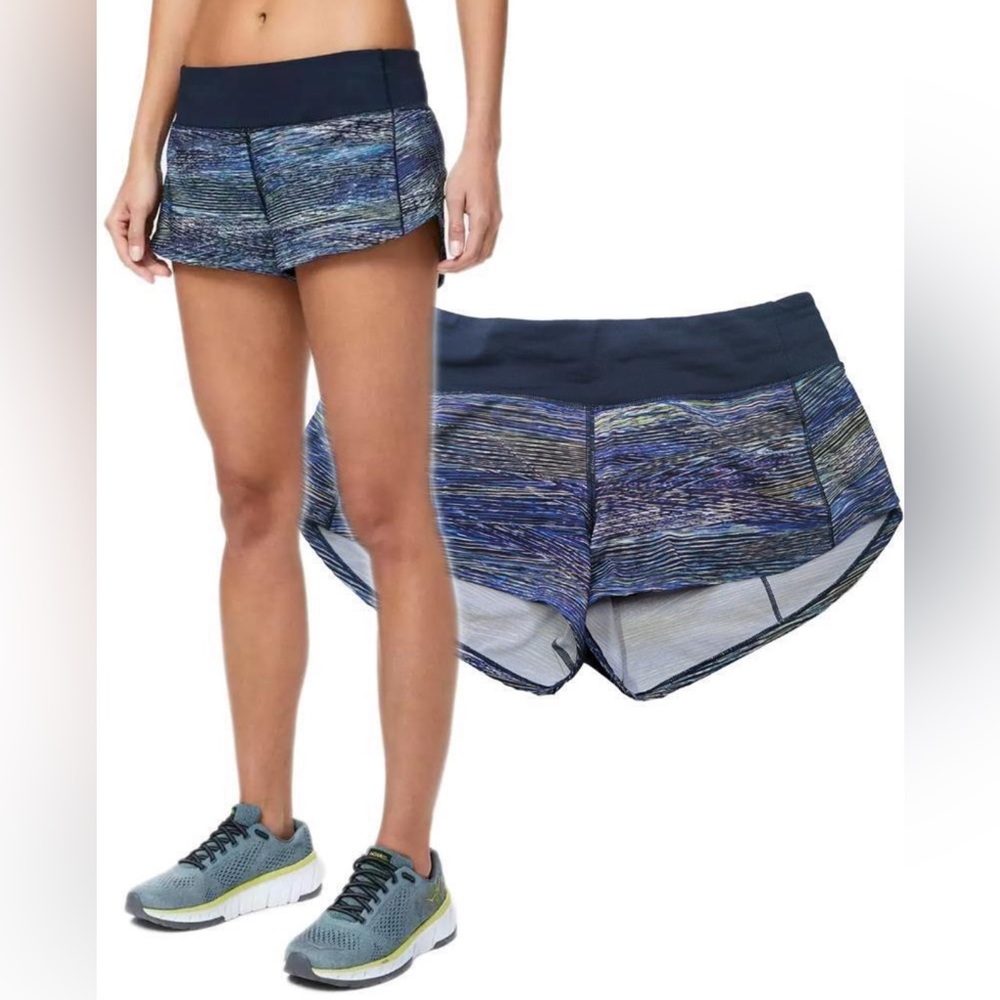 lululemon speed short size 2 multicolor stripped pattern